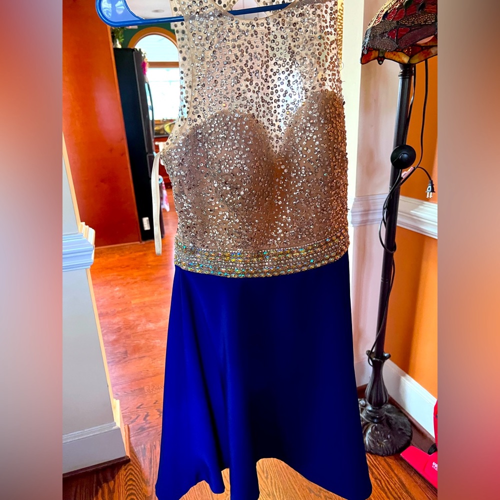 NWOT blue cocktail dress medium